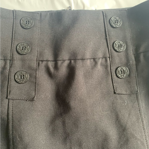 Dynamite black pencil skirt zip up woman’s size 1 with button belt-loop accents - Picture 7 of 11